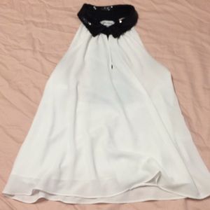 White and black sequin shirt